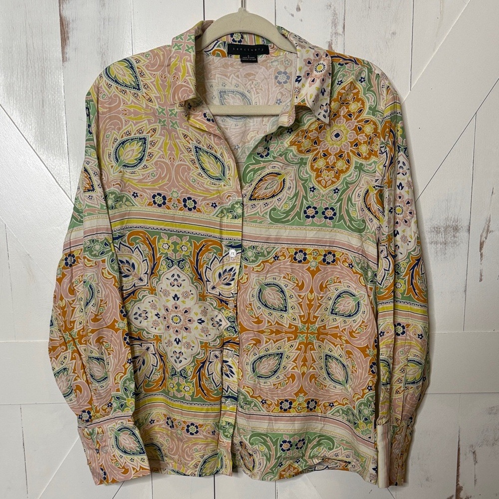 Revolve Vintage Paisley Button Down Shirt